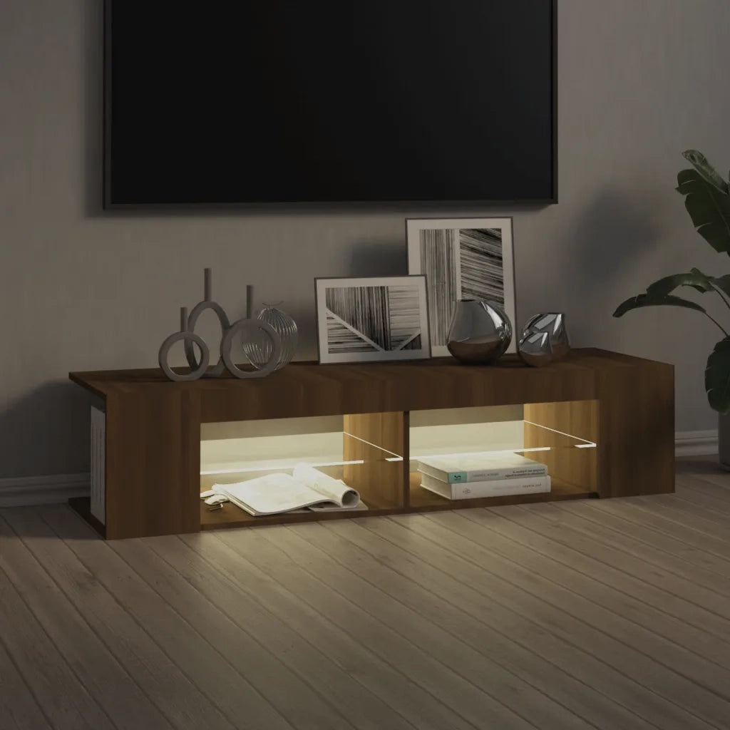 Mobile Porta TV con Luci LED Marrone Chiaro 135x39x30 cm cod mxl 14019
