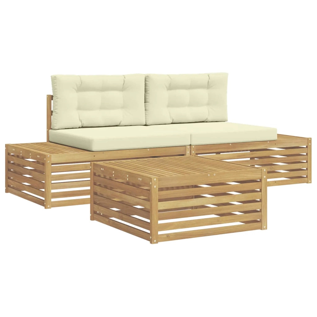 4 pz Set di divani da esterno Bianco 3391110