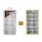 Trade Shop - Kit 420 Viti A Testa Tonda Svasata Piana Impronta A Croce Autofilettanti 12 Misure -
