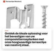 Clips di fissaggio auto per terrazze - 100 pezzi - Acciaio inossidabile - Viti - Pannelli in composizione per terrazze - Altezza 6/7/8/9 mm