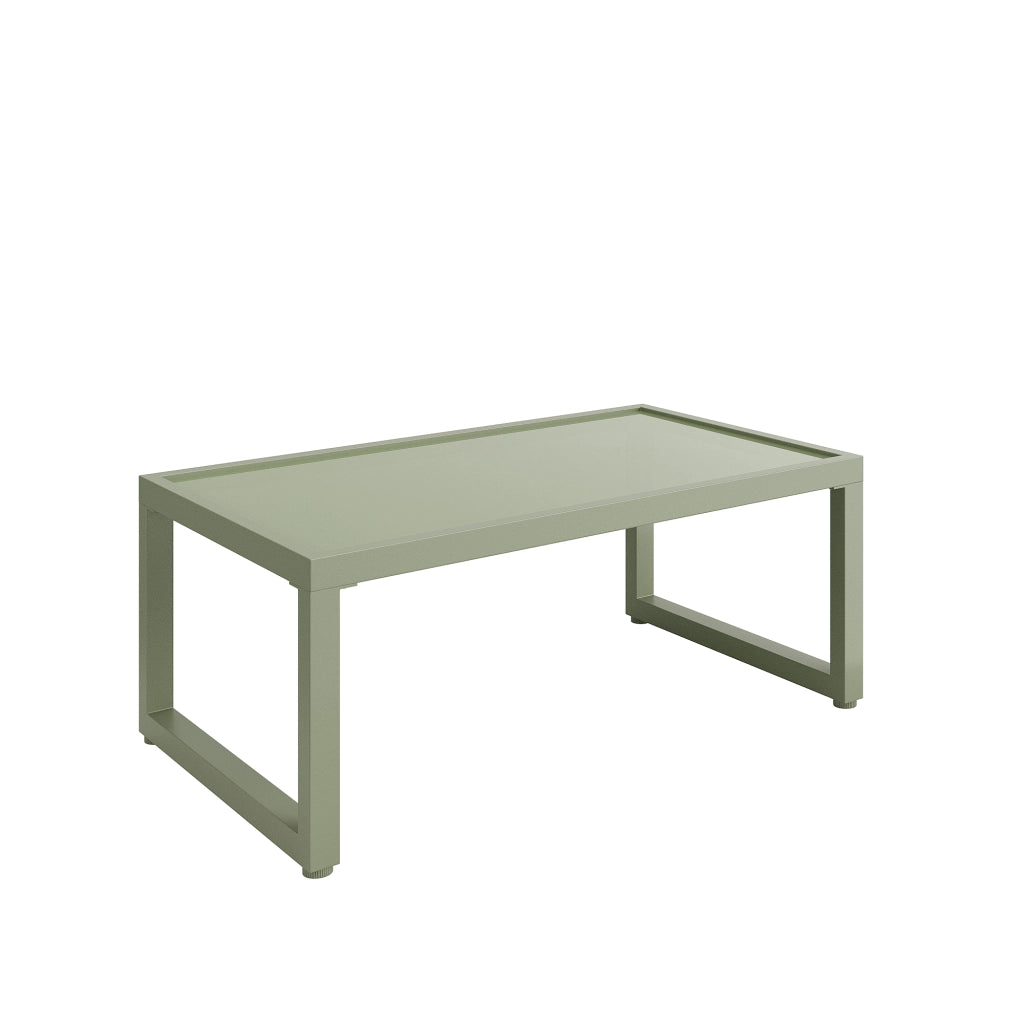Set Lounge da Giardino 4 Pezzi in Corda con Tavolo in Vetro e Cuscini ¨C MINIMAL ¨C Verde