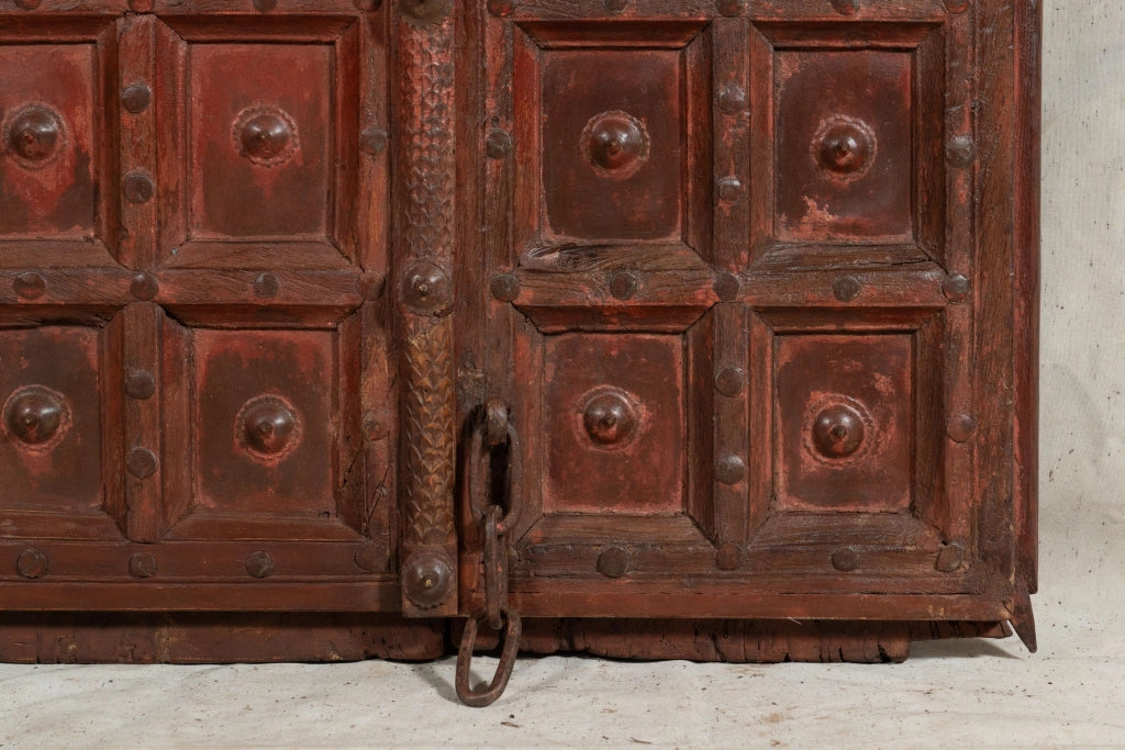 Biscottini Porta portone in legno massello e ferro da interno o da esterno vecchia e antica medievale scorrevole