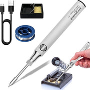 Mini set di saldatura portatile - saldatura a USB 5V 8W - pennello di saldatura ricaricabile - regolazione della temperatura 300-450 °C - con punte di ricambio per saldatura