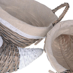 Set 3 Cesti Cornucopia in vimini H 51 cm