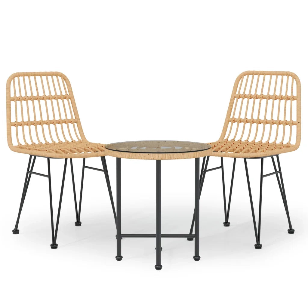 Set da Pranzo da Giardino 3 pz | Set Salotto da Giardino in Polyrattan