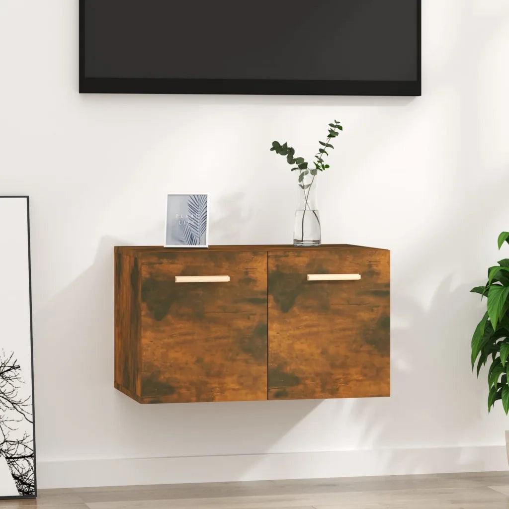 Mobile a Parete Rovere Fumo 60x36,5x35 cm in Legno Multistrato 817597