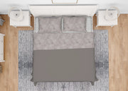 Completo Lenzuola Letto In 100% Cotone Made Italy Disegno Lily - Matrimoniale - Beige