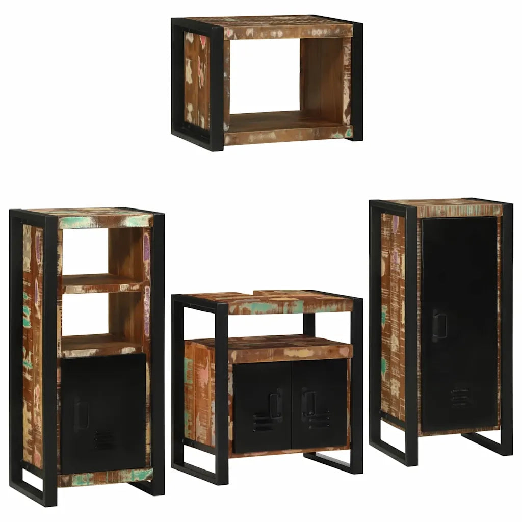 Set di mobili per il bagno 4 pcs Legno massello riciclato