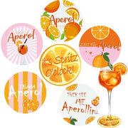 6 pezzi di supporti per bicchieri di velluto, supporti di velluto per bicchieri rotondi, set di supporti per bicchieri di Aperol Spritz, regalo per gli amanti di Aperol, decorazione da tavola per feste tematiche, carnevale, Mardi Gras, Natale