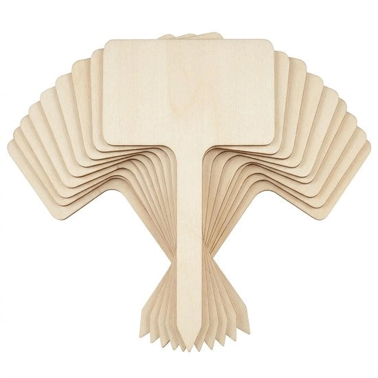 Etichette per piante in legno di pioppo - Set da 120 - Etichette per giardino - Per erbe/fiori/verdure - Colore naturale - Per giardini/bacini di piante - Etichette per giardino