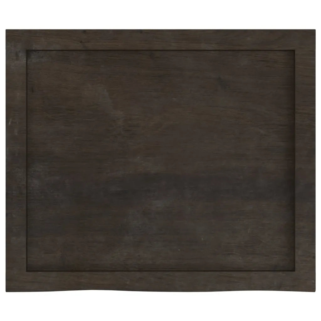 Piano Tavolo Marrone 60x50x(2-4) cm Rovere Massello Trattato 3156411