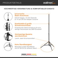 Set 3 stativi per luci WT-806 altezza fino a 256 cm max 6 kg, Cavalletto fotografico per faretti flash e ring light, con adattatore 3/8" e borsa, per foto e video