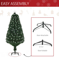 Albero di Natale Artificiale 150 cm 170 Rami con Luci LED e Fibre Ottiche Colorate Verde