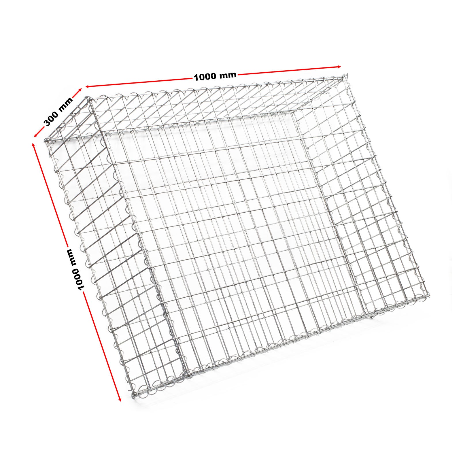 Gabbione metallico 100x100x30 cm ø 4 mm Gabbia sassi per recinzioni, muri di sostegno