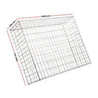 Gabbione metallico 100x100x30 cm ø 4 mm Gabbia sassi per recinzioni, muri di sostegno