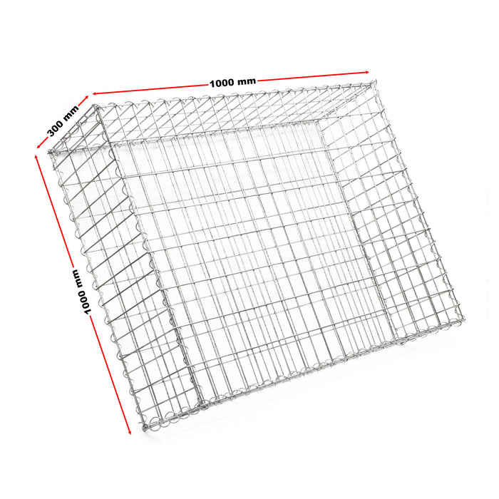 Gabbione metallico 100x100x30 cm ø 4 mm Gabbia sassi per recinzioni, muri di sostegno