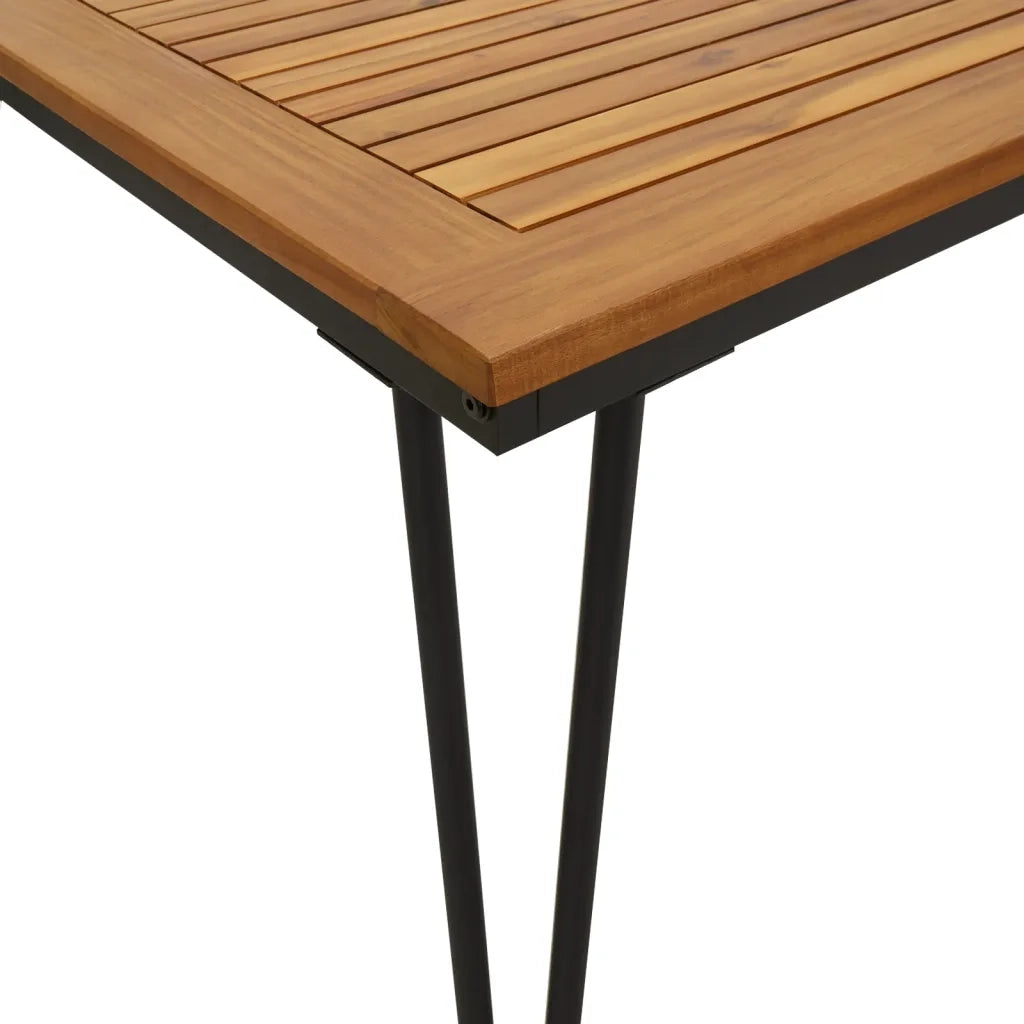 Set Pranzo da Giardino 5 pz Legno Massello di Acacia e Metallo