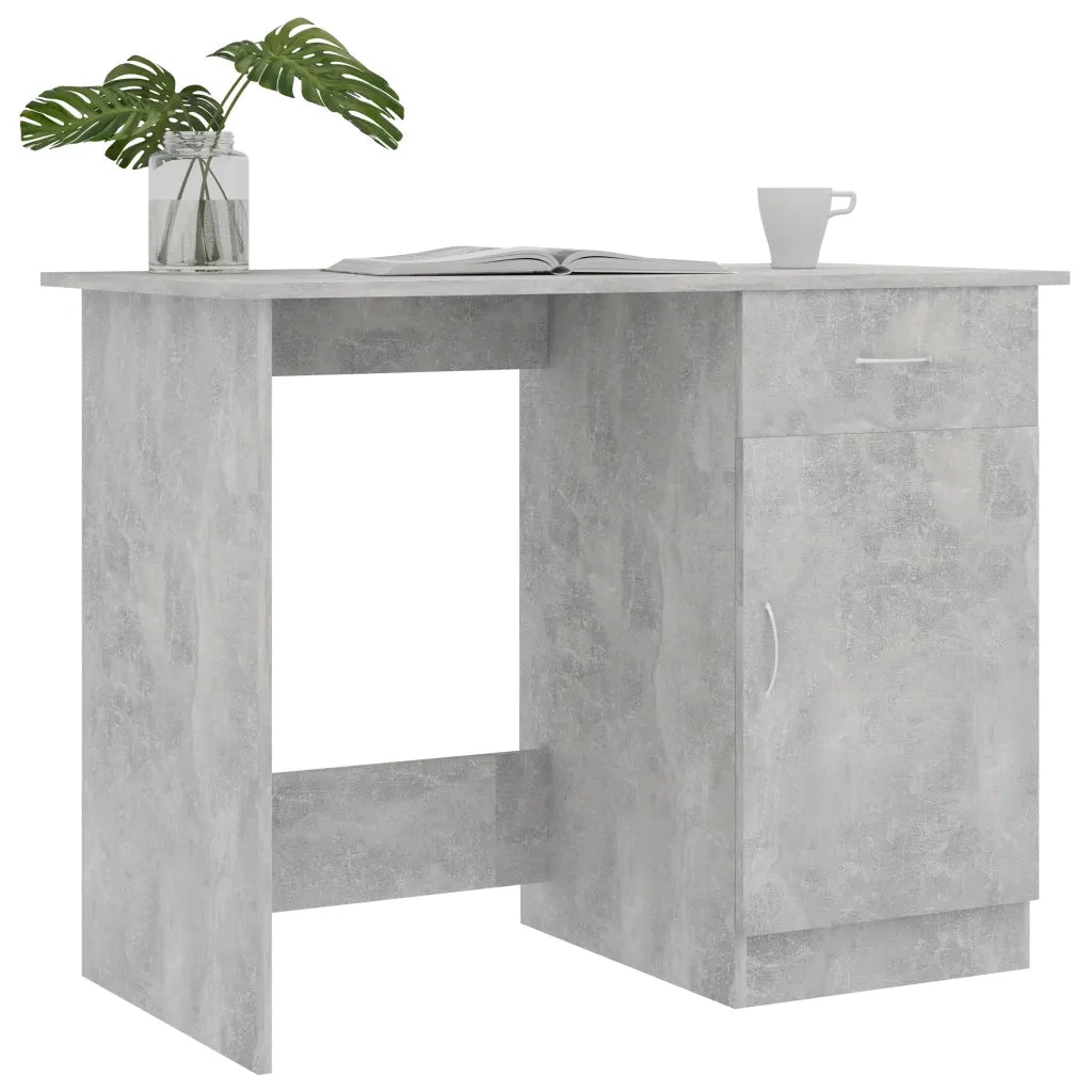 Scrivania-Scrivanie per ufficio e studio-Scrittoio Grigio Cemento 100x50x76 cm in Legno Multistrato 673502