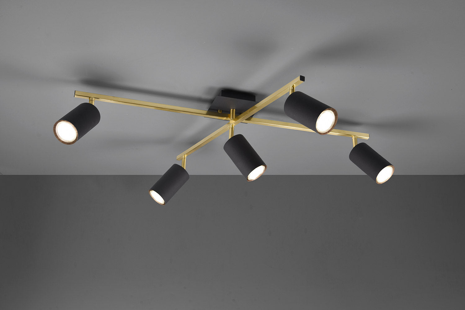 Plafoniera da Interno Attacco GU10 in Metallo Nero e oro