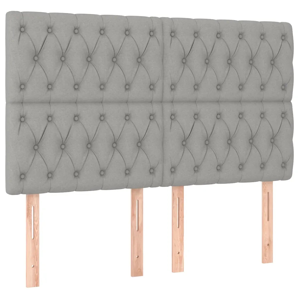Testiera-Testata Decorativa Grigio Chiaro 160x7x118/128 cm Tessuto