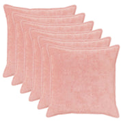 Federa 6 pcs HOUTEN Rosa 80 x 80 cm Pelliccia di Coniglio Finta 921830