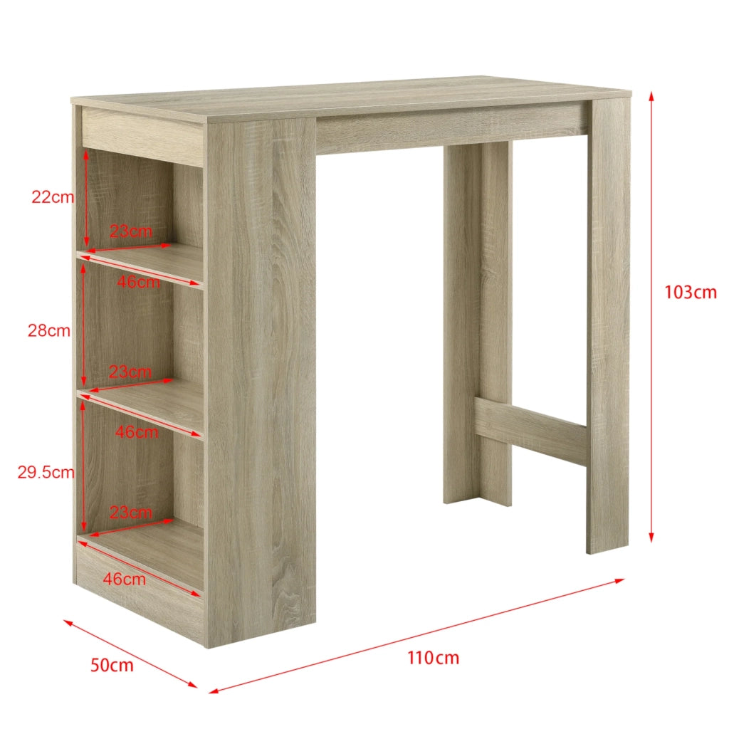 Tavolo da bar con contenitore tavolo da bistrot alto 110 cm effetto rovere 03_0006189