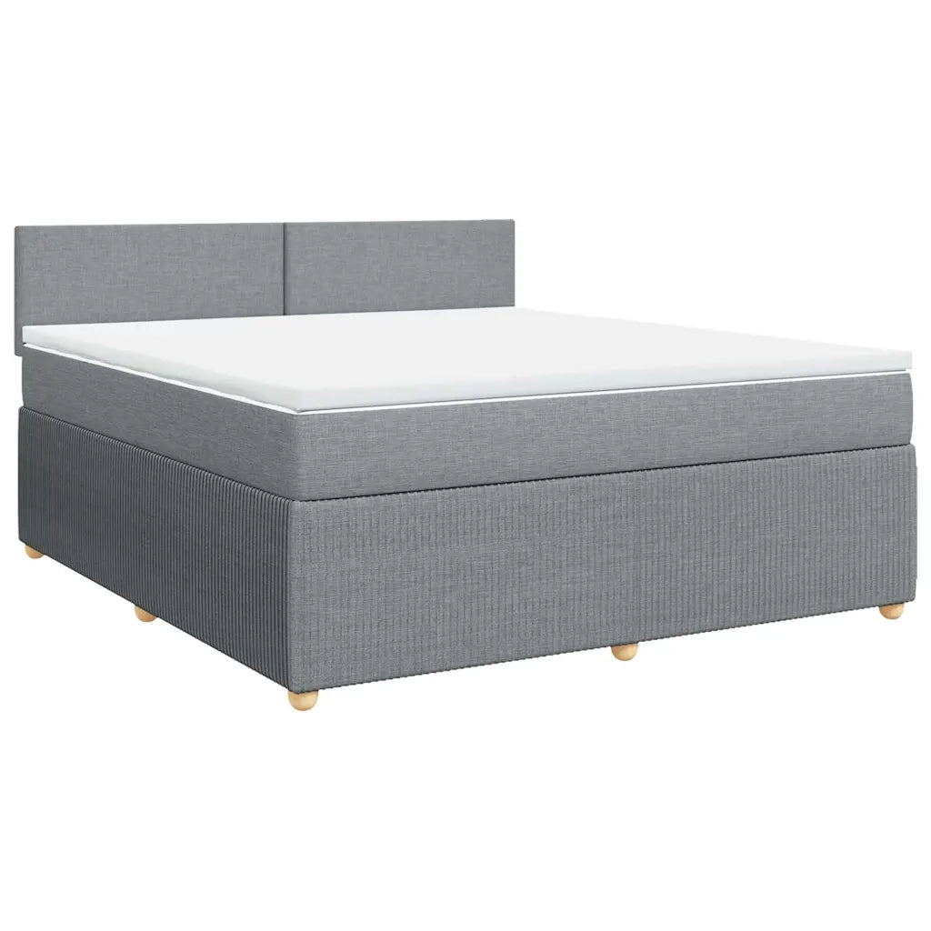 Giroletto a Molle con Materasso Grigio Chiaro180x200 cm Tessuto