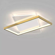 Trade Shop - Plafoniera Led 32 W Rettangolare Oro Lampadario Da Soffitto Luce Naturale 71057 -