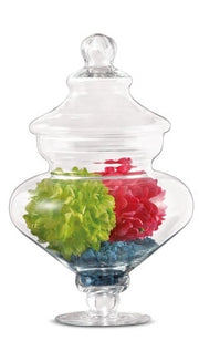 Scatola Potiche in Vetro Trasparente con Piede e Coperchio Akhet 22 x 36 cm