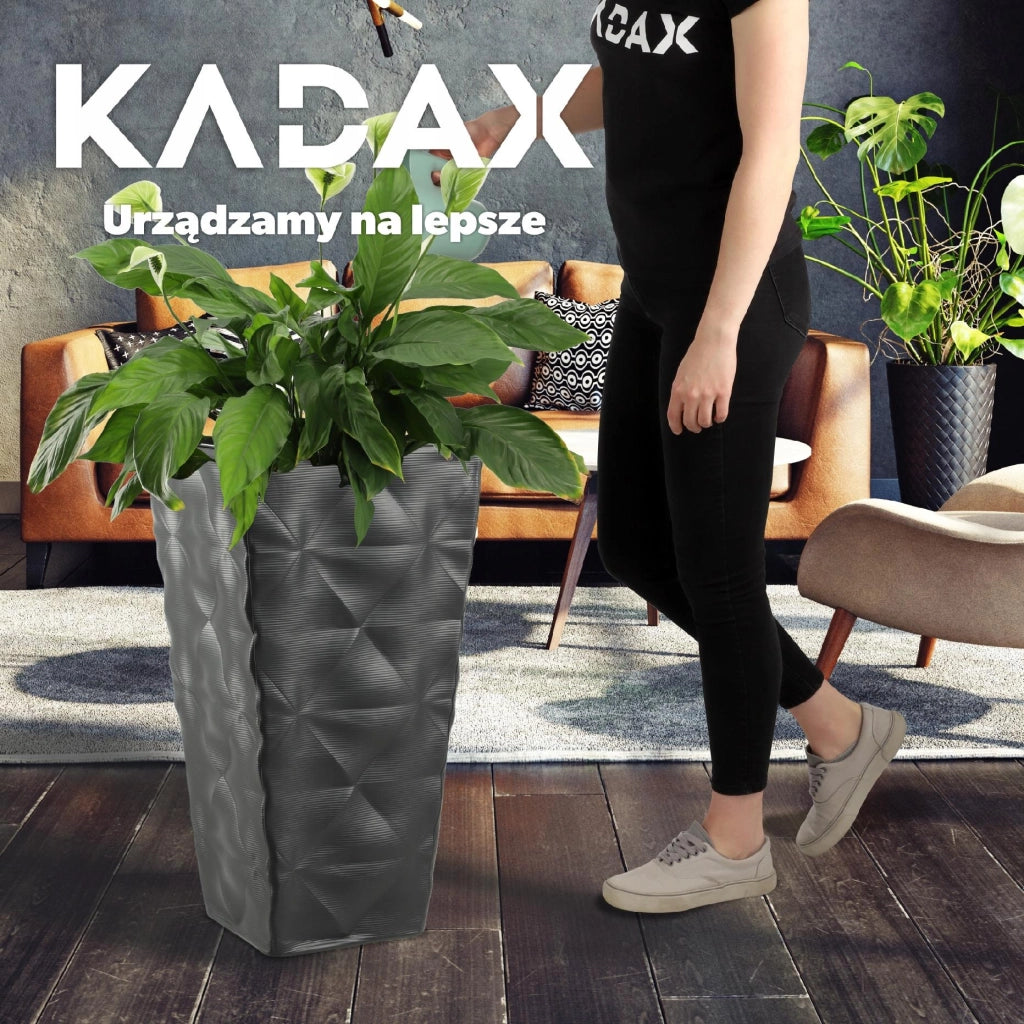 Vaso da giardino KADAX con inserto per fiori, terrazza alta, 75 cm, antracite
