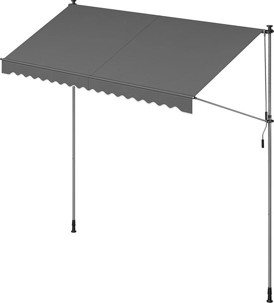 Serratura con Parafuoco - Parafuoco Raffreddabile - Ombrellone per Esterno - Struttura in Alluminio - 350cm x 120cm - Antracite