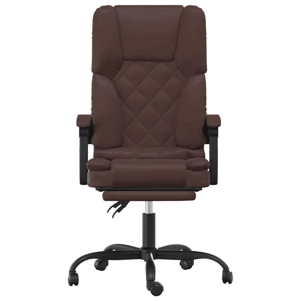 Poltrona da Ufficio Massaggiante | Sedia Relax Reclinabile marrone Similpelle