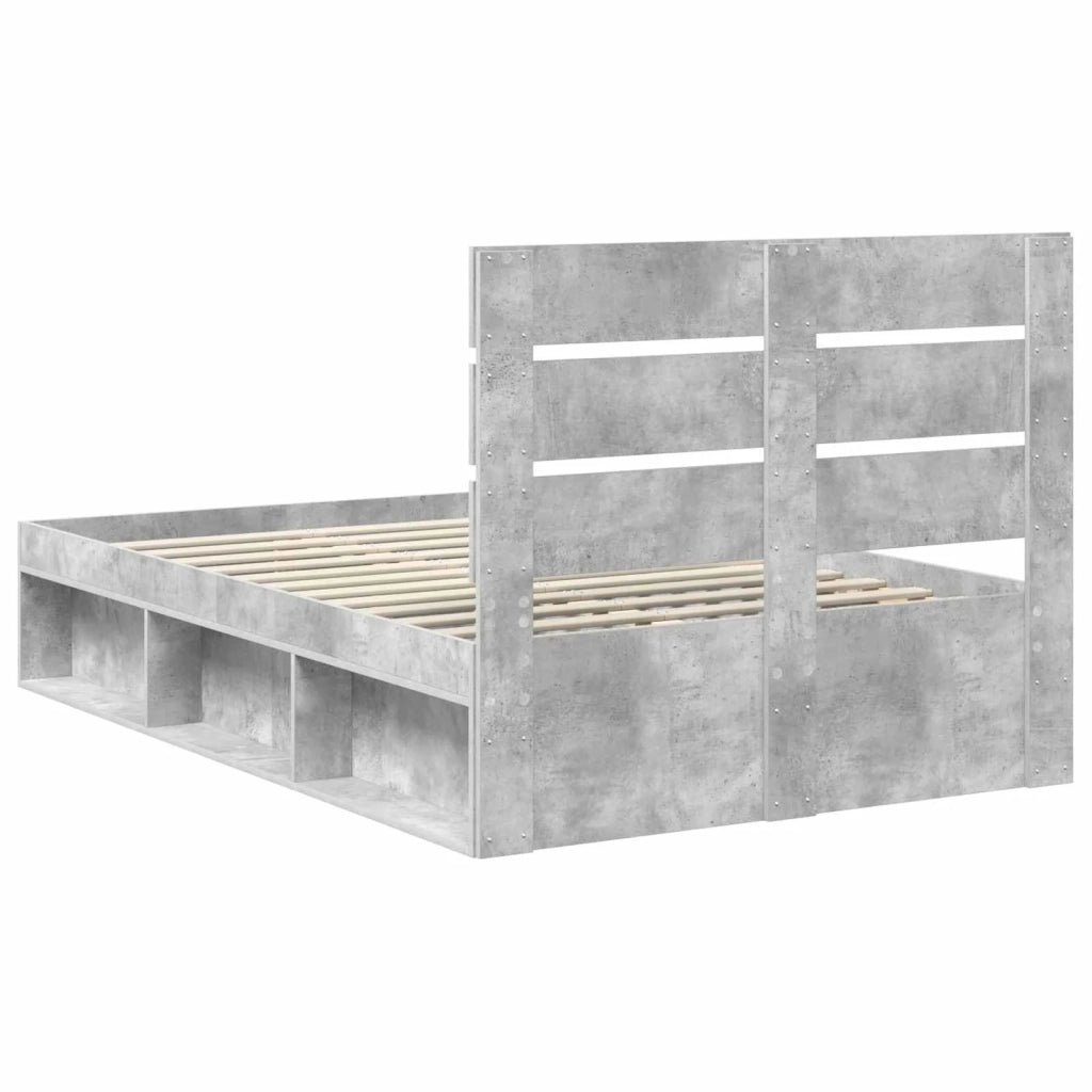 Struttura del letto Grigio Concretè 135 x 190 cm Pino massello 3411755