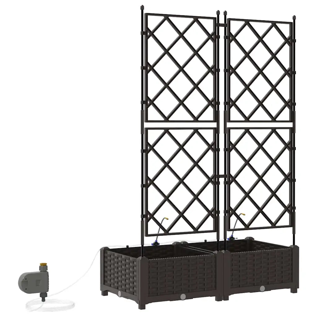 Vaso da giardino 2 pz-Set di 2 Fioriera da Esterno-Contenitore per Piante Marrone Acciaio 386344