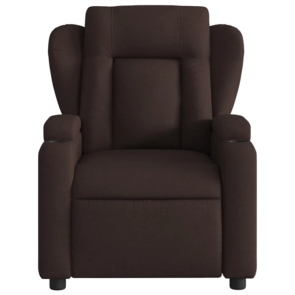 Poltrona Massaggio Reclinabile Elettrica Marrone Scuro Tessuto 3204475