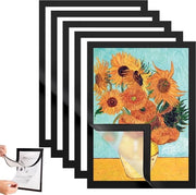 Liste magnetiche A4 autoadesive ripiegabili nere - 10 pezzi, con chiusura magnetica
