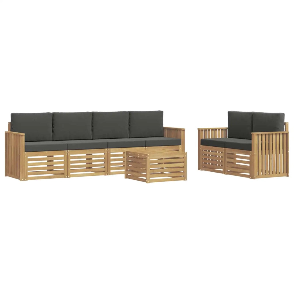 Set di divani da esterno 7 pcs Bianco e Antracite Poliestere 3391432