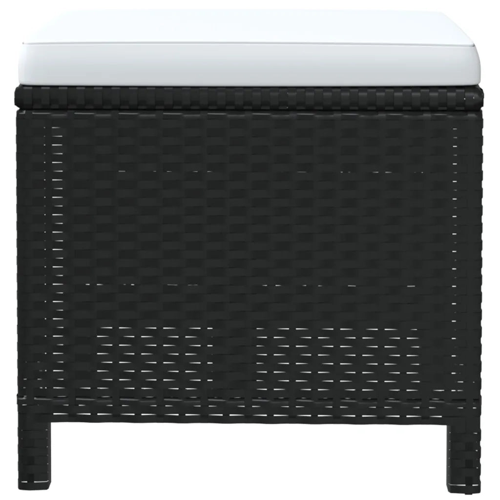 Set da Pranzo per Giardino 19 pz con Cuscini in Polyrattan Nero 3095642