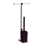 Colonnina portarotolo e scopino WC acciaio inox e resine termoplastiche serie Rainbow Gedy RA32 Nero Trasparente