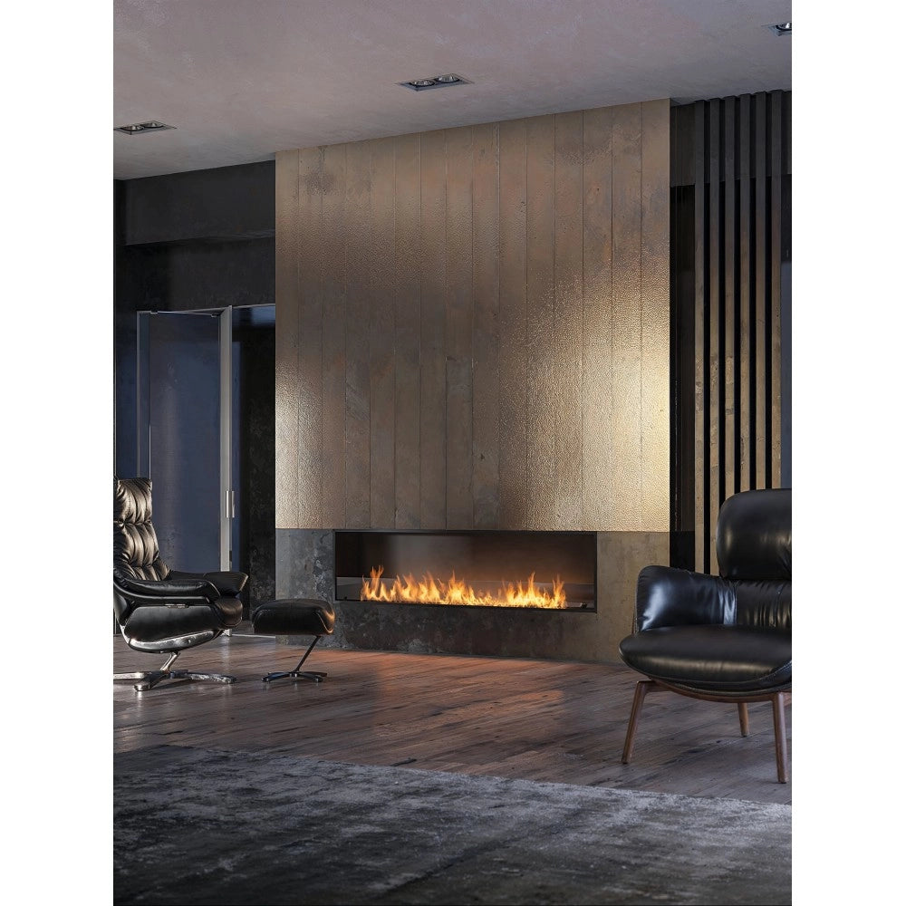 Caminetto a Bioetanolo Inside Black 2000 da Incasso - Nero Opaco, con Vetro, Bruciatore 6L, Design Moderno