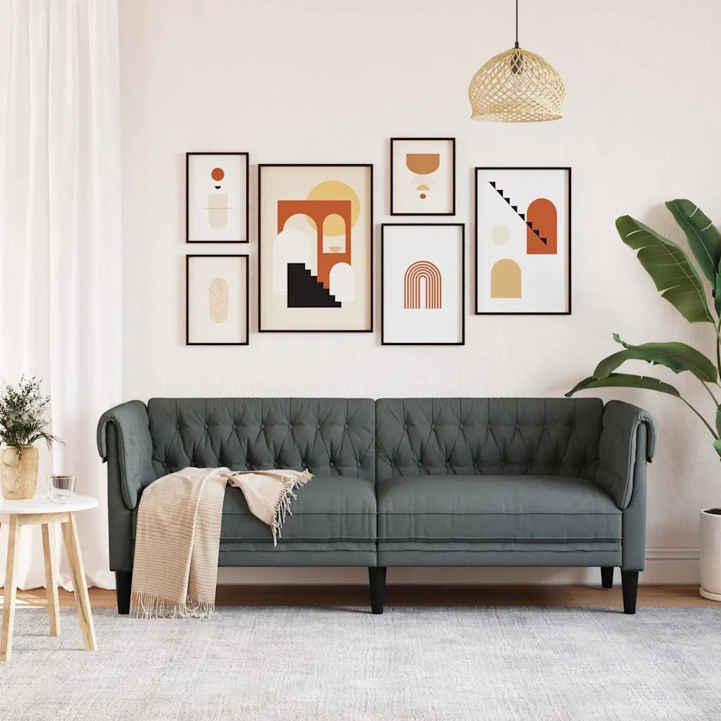 Divano-Sofa-Divanetto Grigio scuro 201,5 x 74,5 x 74,5 cm Poliestere