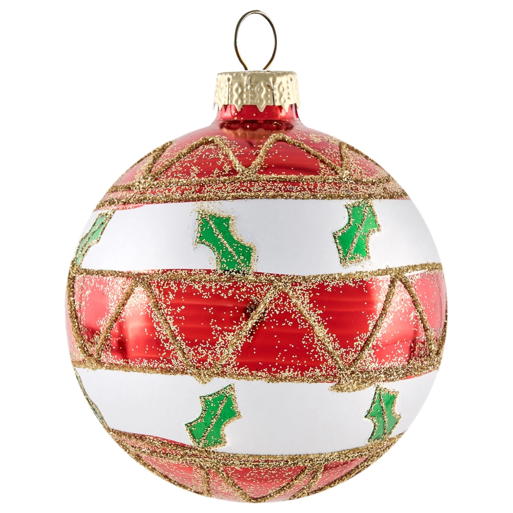 Set di 70 palline di Natale in vetro rosso e verde da appendere all'albero di Natale in stile tradizionale glamour rosso e verde