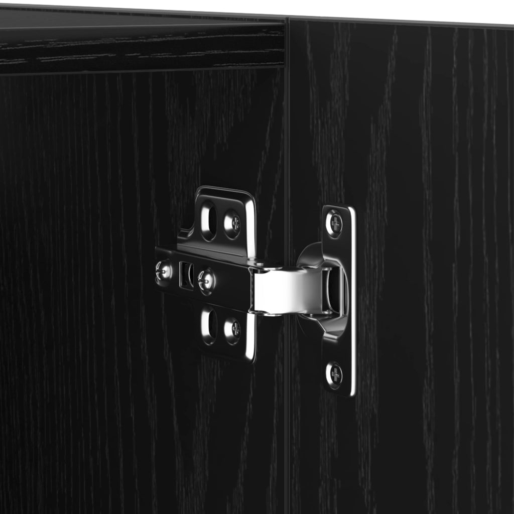 Set di mobili TV 3 pezzi  in legno ingegnerizzato di rovere nero