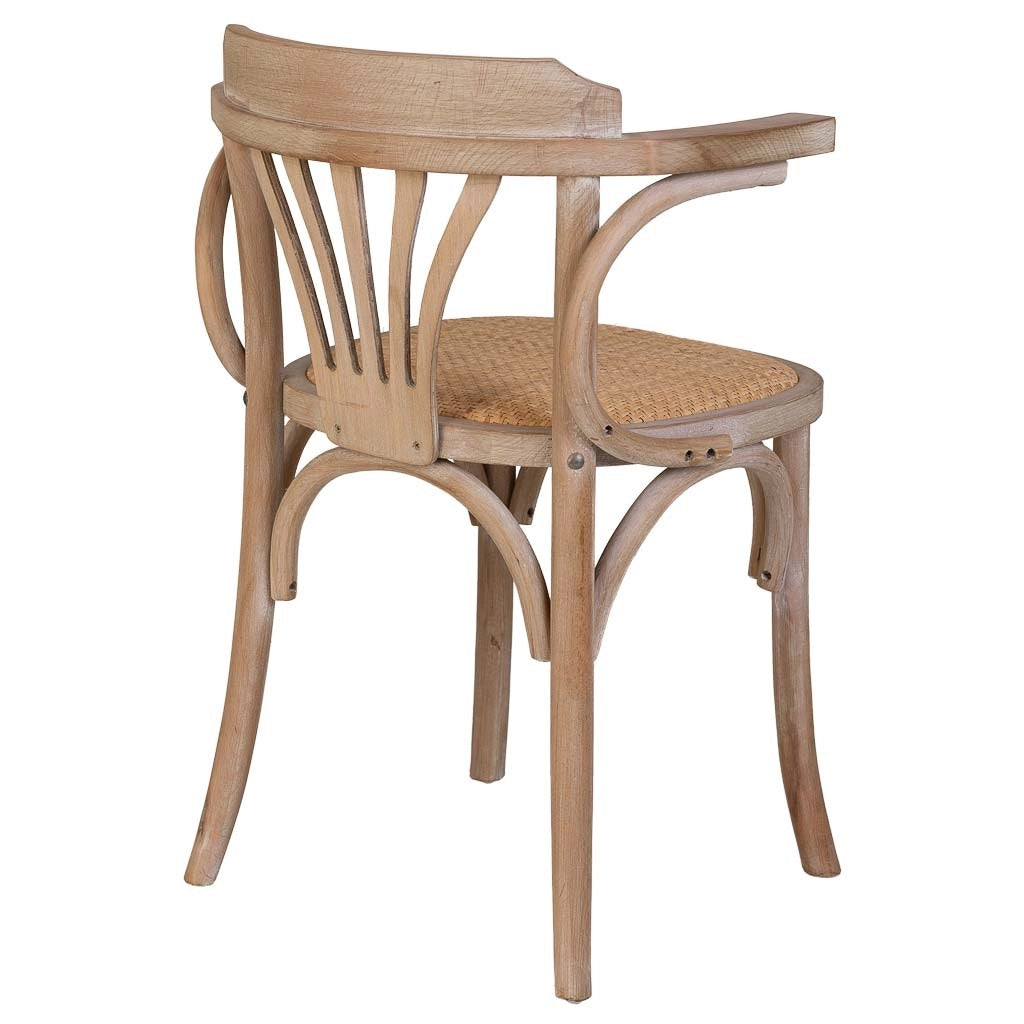 Sedia in legno e seduta in rattan 40x40x80h cm
