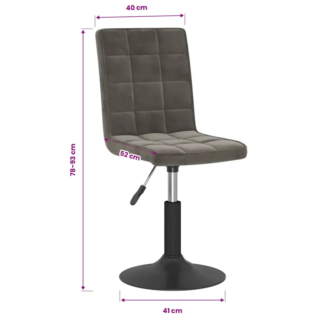 Sedie da Pranzo Girevoli 4 pz Grigio Scuro in Velluto 3089290