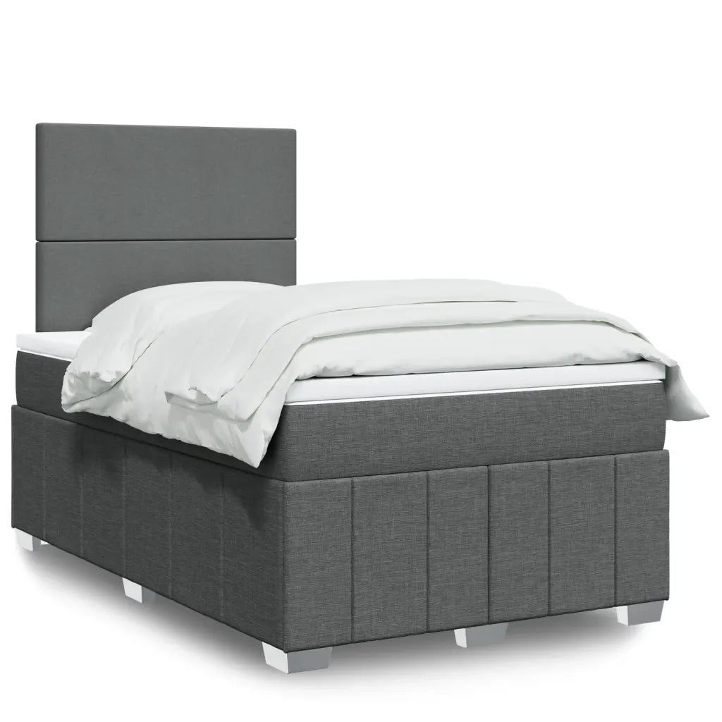 Giroletto a Molle con Materasso Grigio Scuro 120x190cm Tessuto