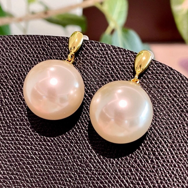 Eleganti e sofisticati orecchini a lobo a goccia con perle, in stile retr¨° francese, color crema, orecchini vistosi e discreti, lussuosi e raffinati per donna.
