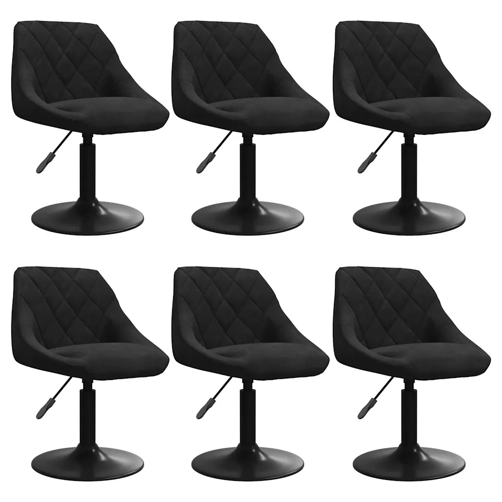 Sedie da Pranzo Girevoli 6 pz Nere in Velluto cod mxl 57003
