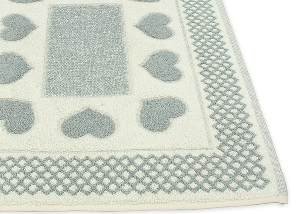 Tappeto Bagno Doccia Spugna Tappetino Assorbente Cotone Pelo Corto Mod. Love O.B - 45x60 - Grigio