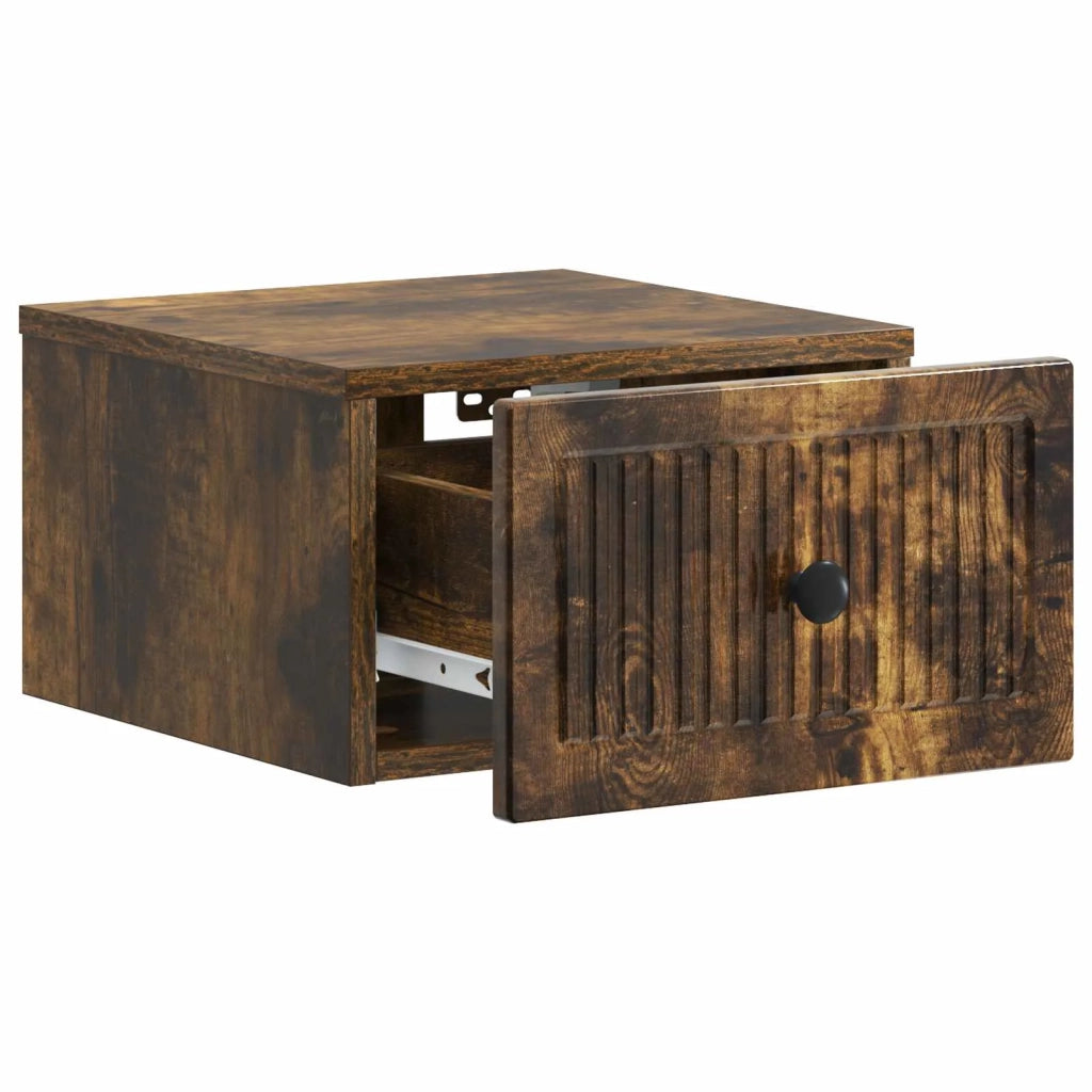 Mobiletto da notte a muro 2 pcs Rovere Fumo 33 x 34,5 x 20 cm 897926